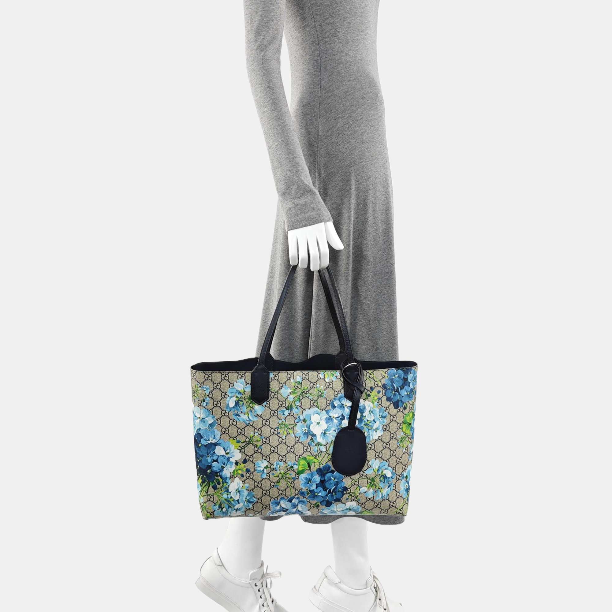 GG Blooms Monogram Coated Canvas Beige