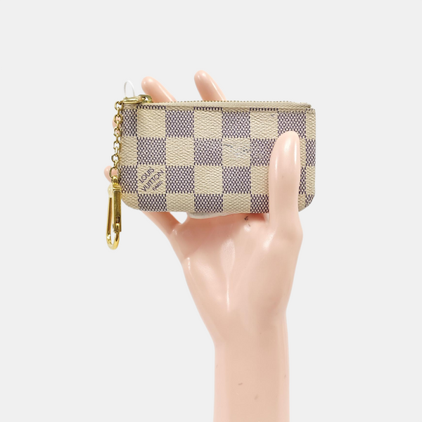Damier Azur Coated Canvas Key Pouch White