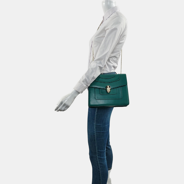 SERPENTI FOREVER Medium Calfskin Green