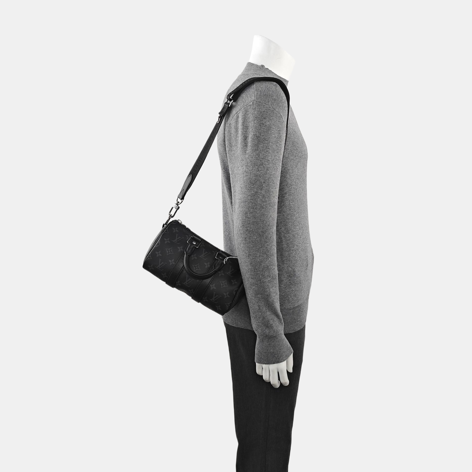 KEEPALL 25 Monogram Coated Canvas Black