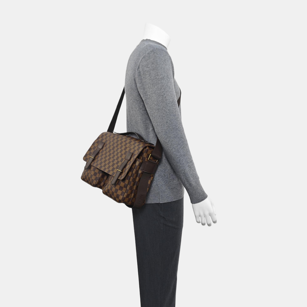 BROADWAY Damier Ebene Coated Canvas Brown