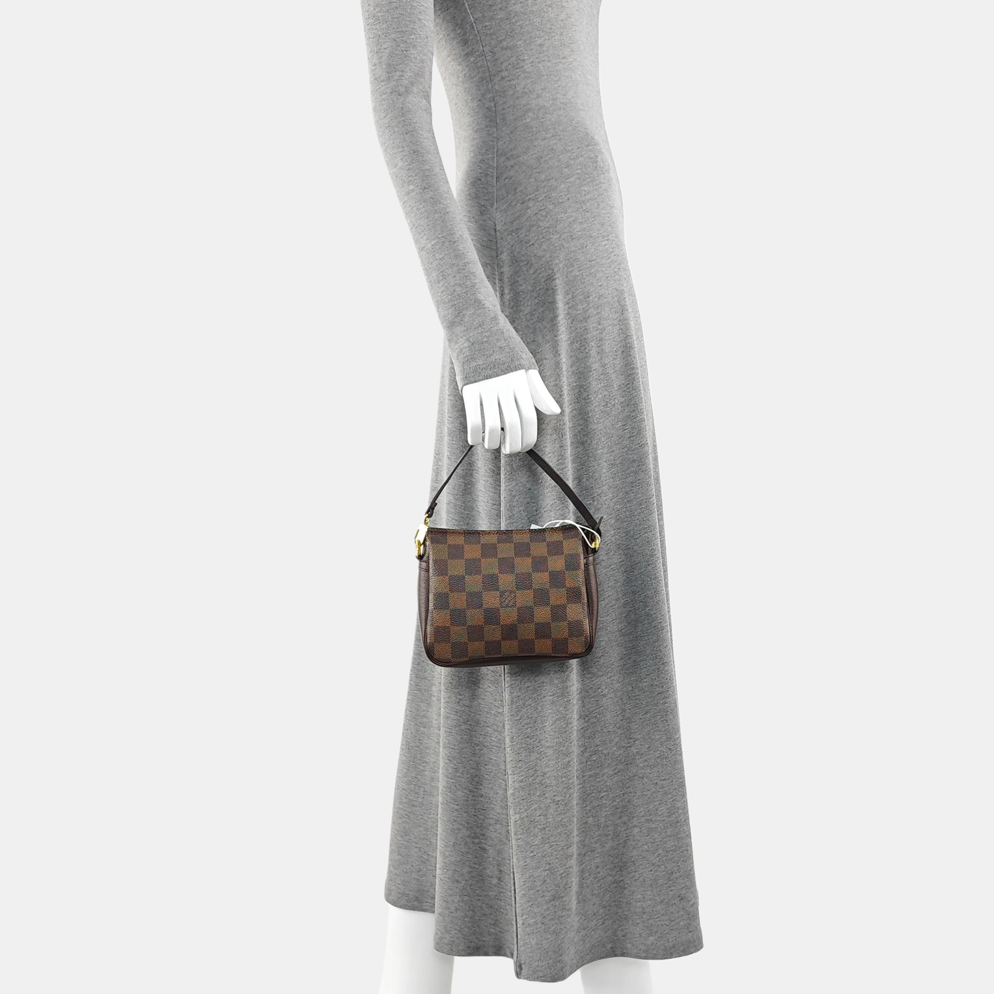 TROUSSE MAKE UP Damier Ebene Coated Canvas Brown