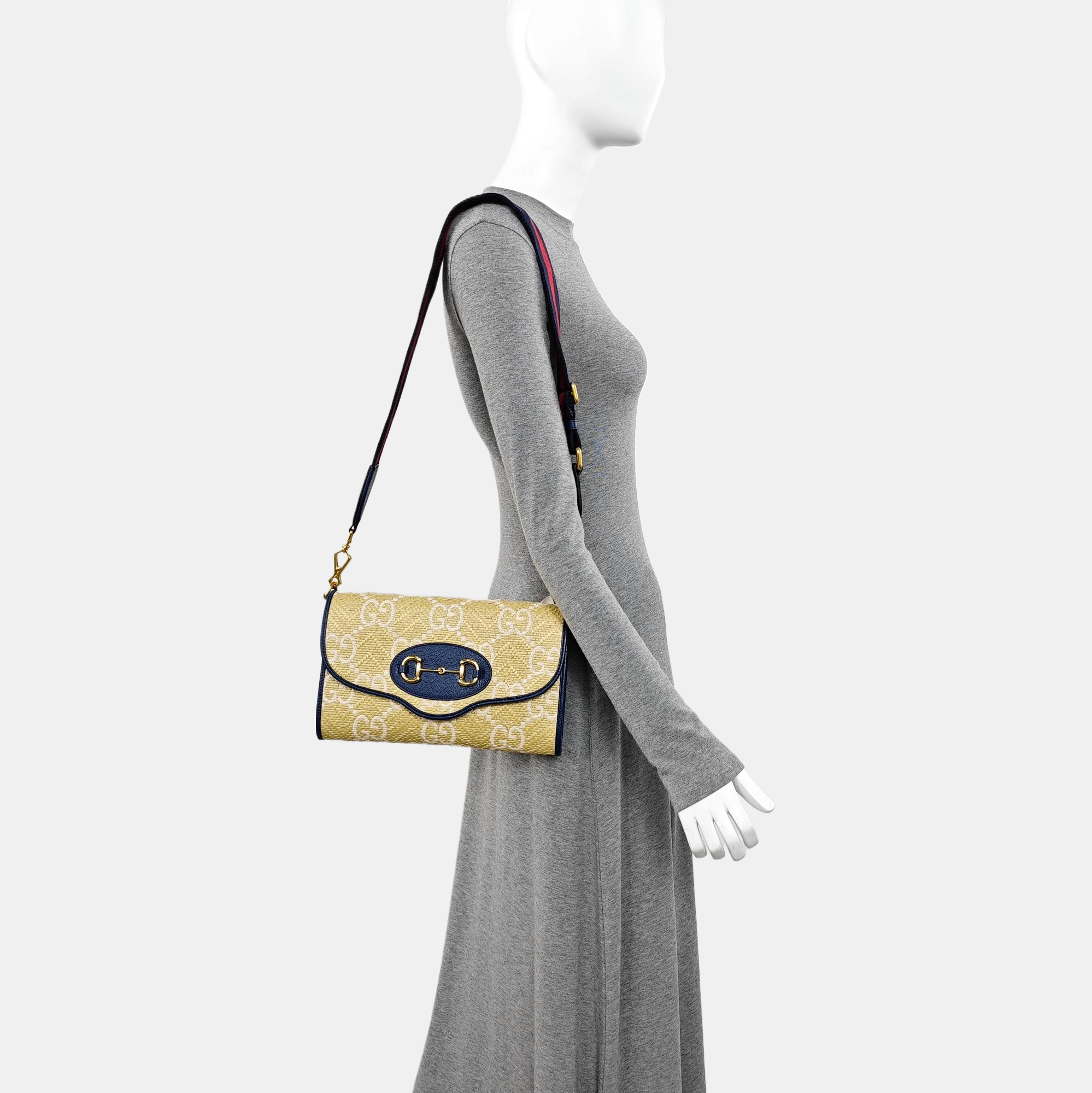 Horsebit 1955 Small Monogram Straw Yellow