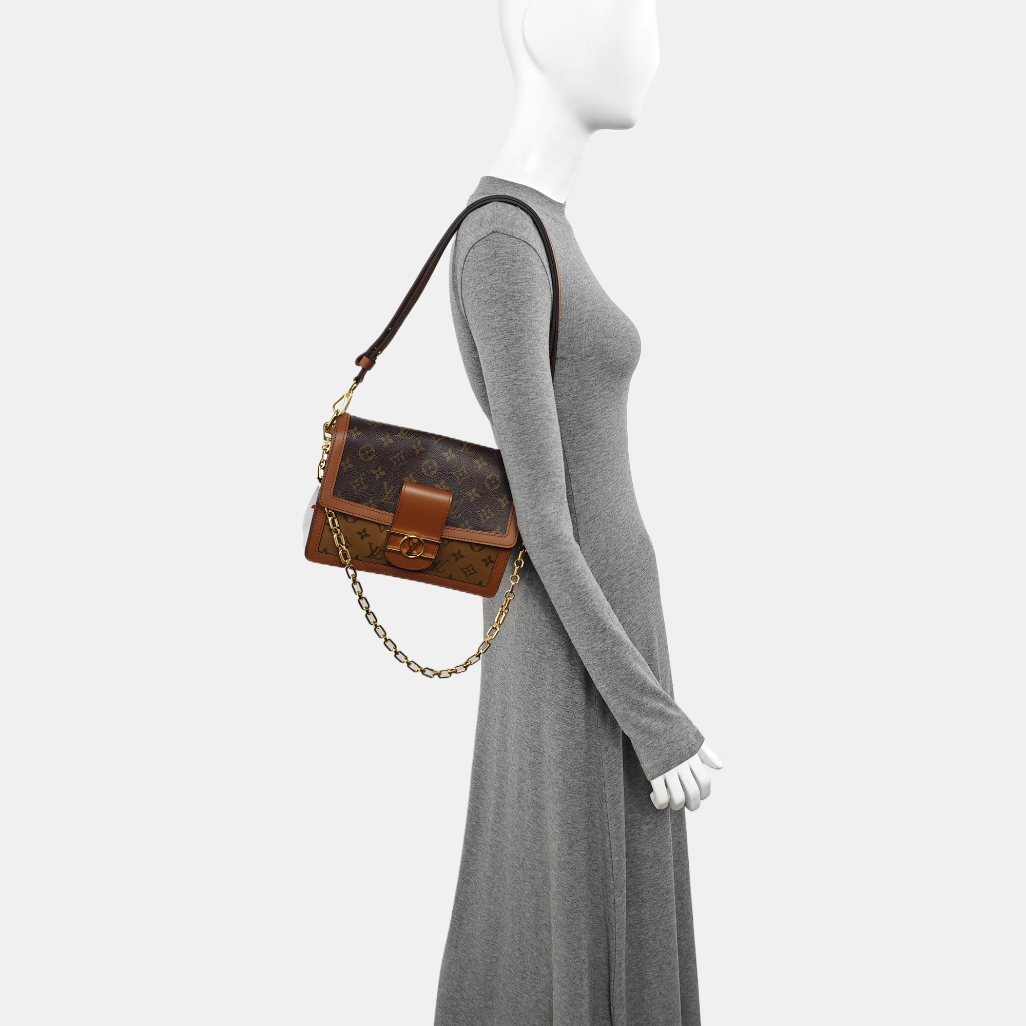 DAUPHINE MM Monogram Coated Canvas Brown
