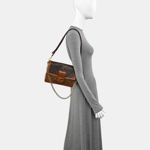 DAUPHINE MM Monogram Coated Canvas Brown