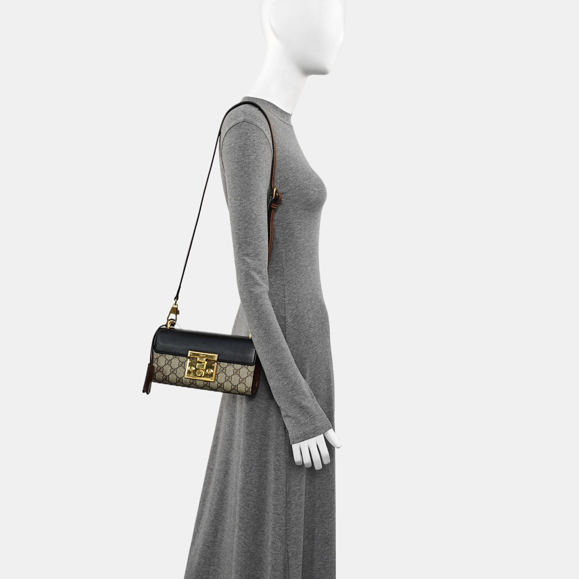Padlock Mini Monogram Coated Canvas Beige