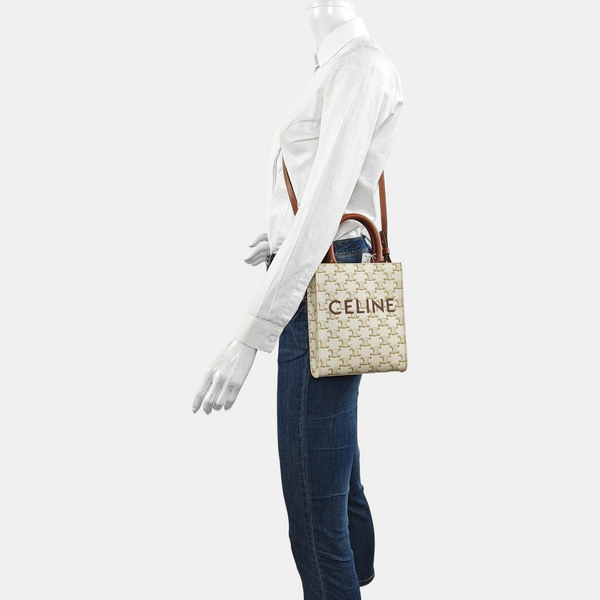 CABAS CELINE Mini Coated Canvas White