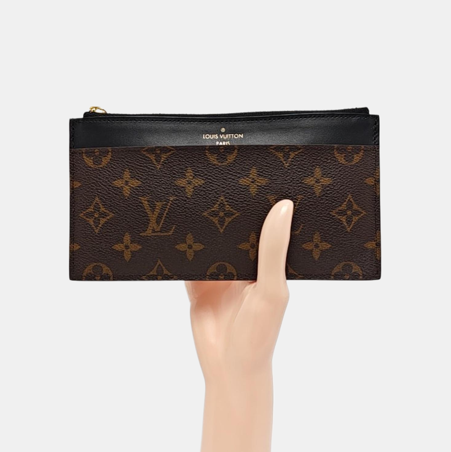 SLIM Monogram Coated Canvas Brown Wallet