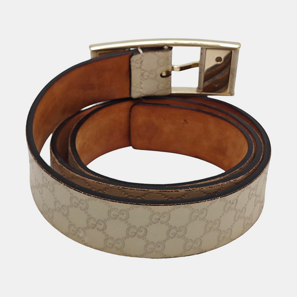 Leather Belt White