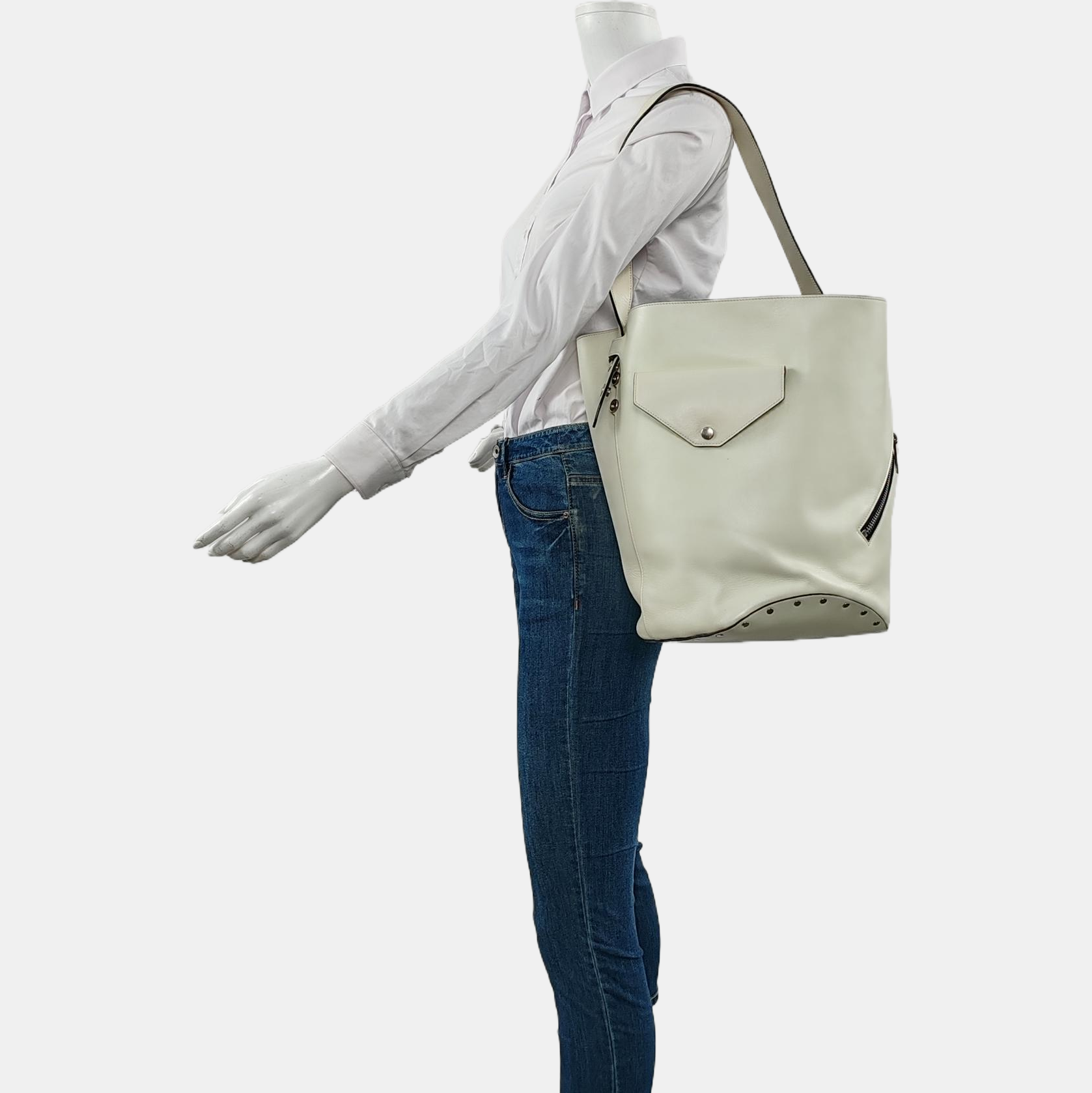 BIKER Calfskin White
