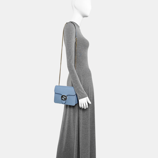 Interlocking G Small Calfskin Blue