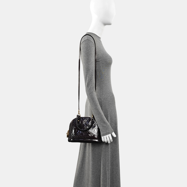 ALMA BB Monogram Patent Leather Brown