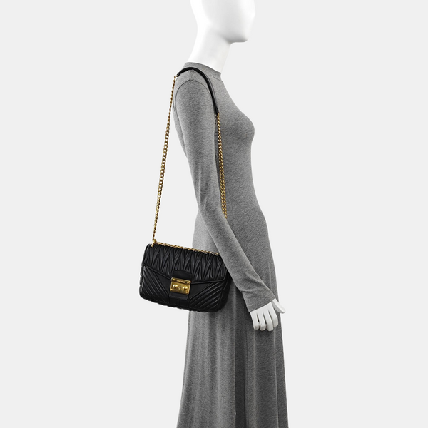 Miu Confidential Quilted Lambskin Black