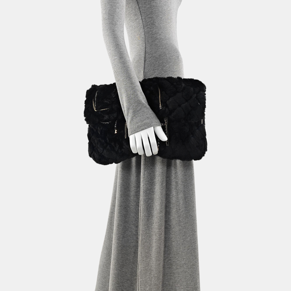 Fur Clutch Black