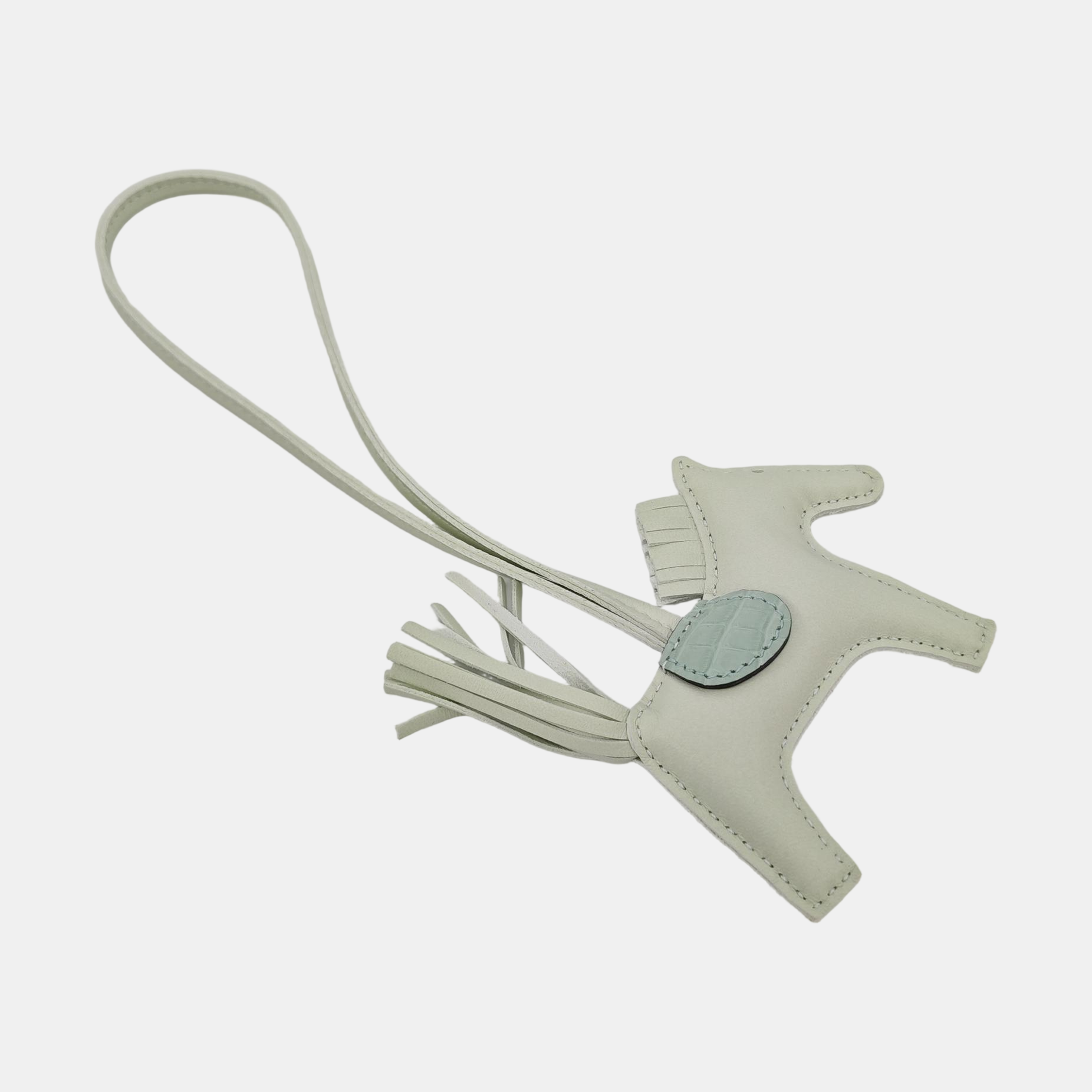 Leather Bag Charm Green