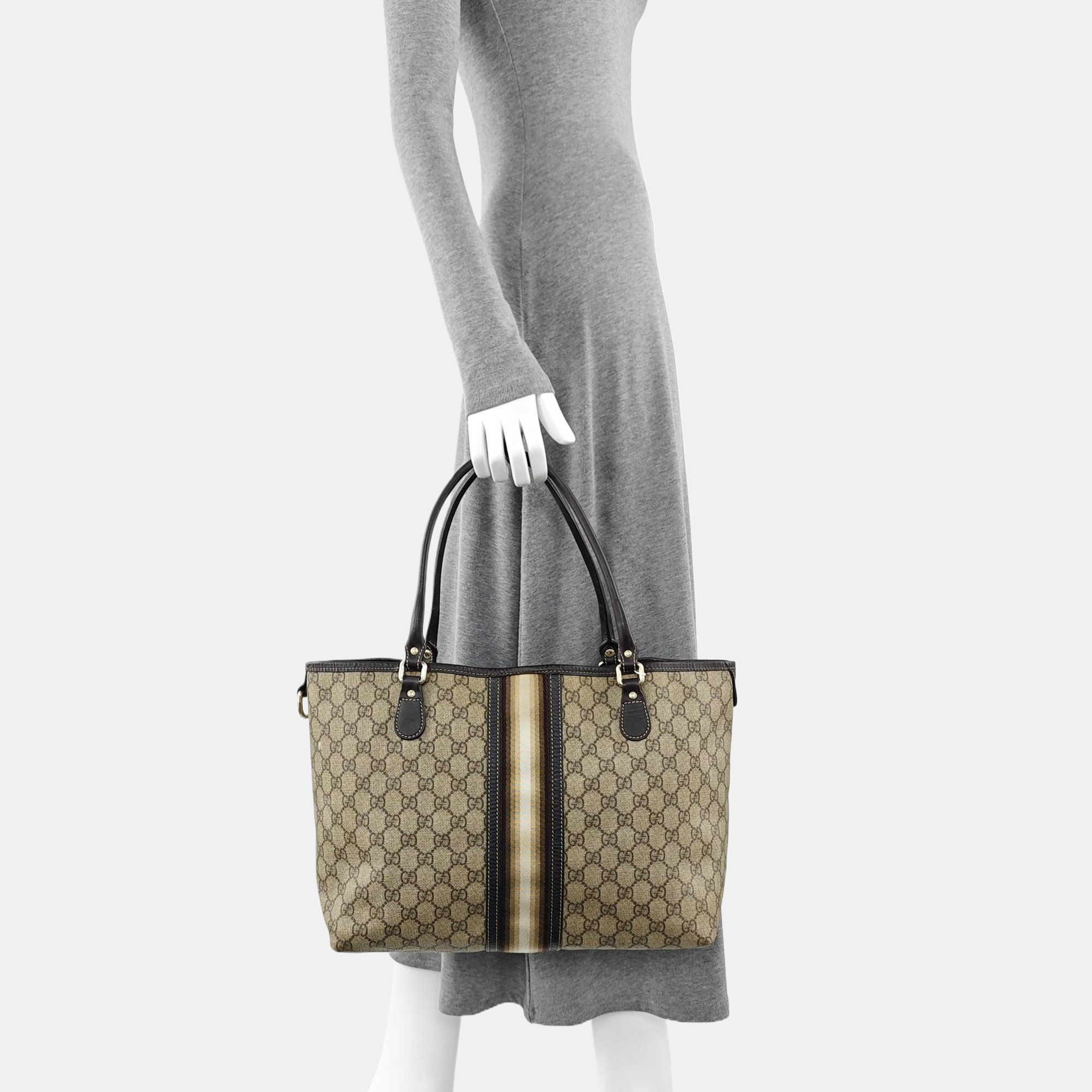 Monogram Coated Canvas Tote Bag Beige