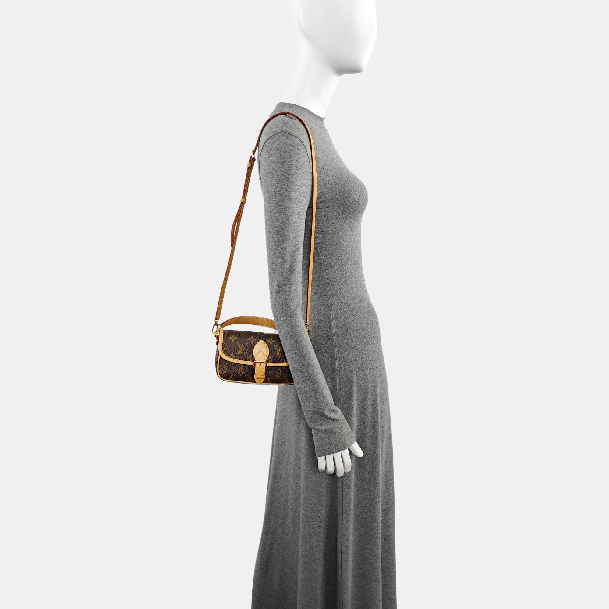 DIANE Nano Monogram Coated Canvas Brown