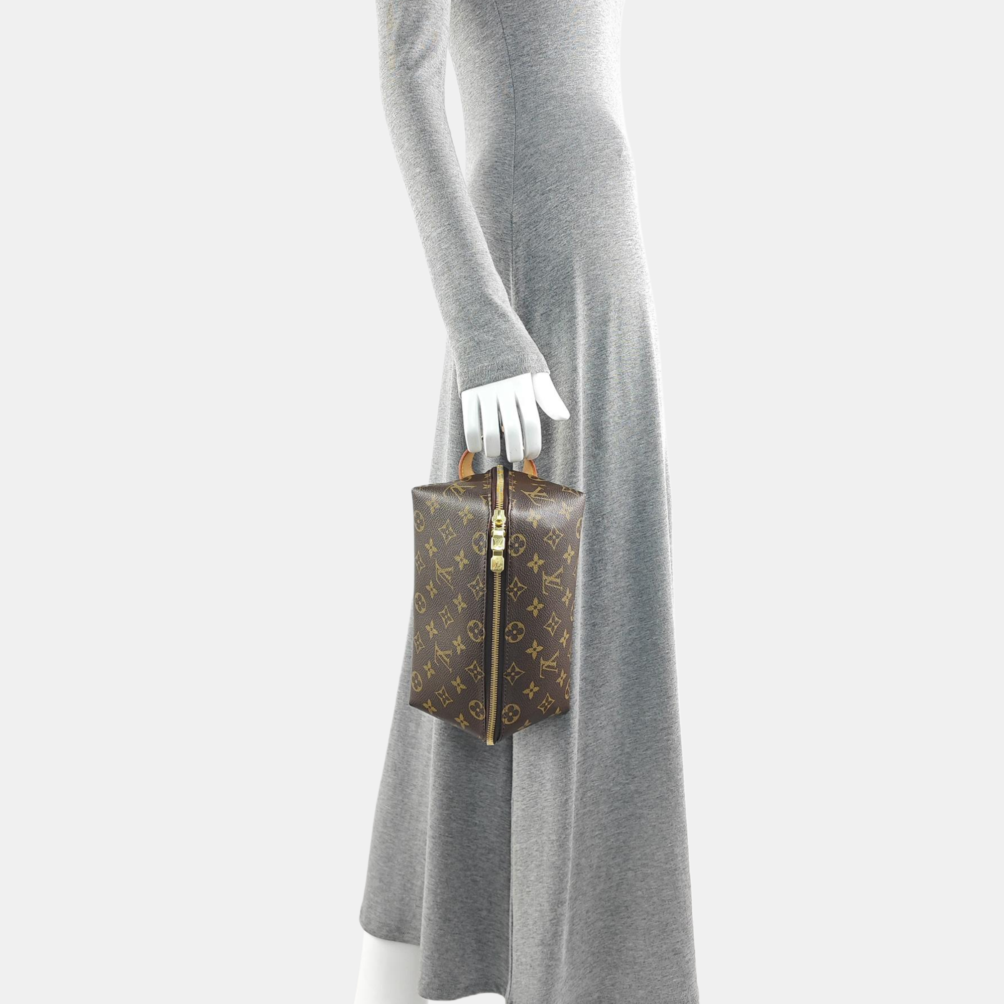 Monogram Coated Canvas Clutch Brown