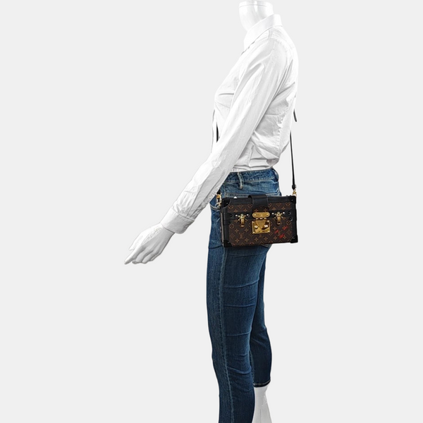 PETITE MALLE Monogram Coated Canvas Brown