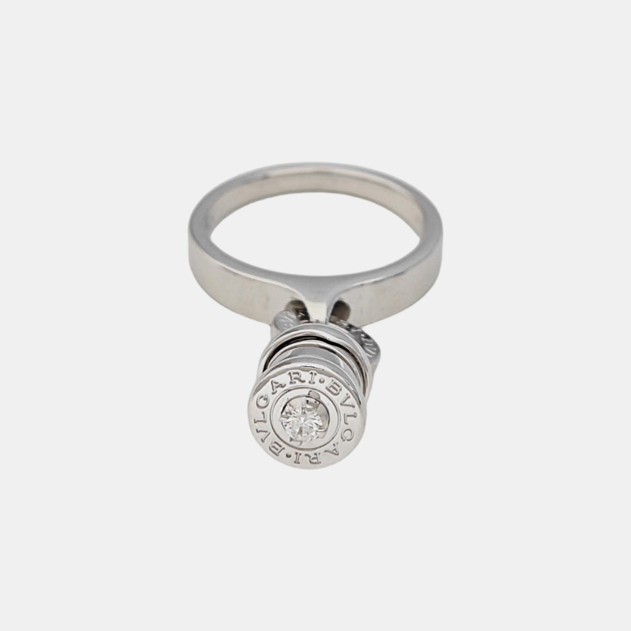 18k White Gold Silver Ring EU 53