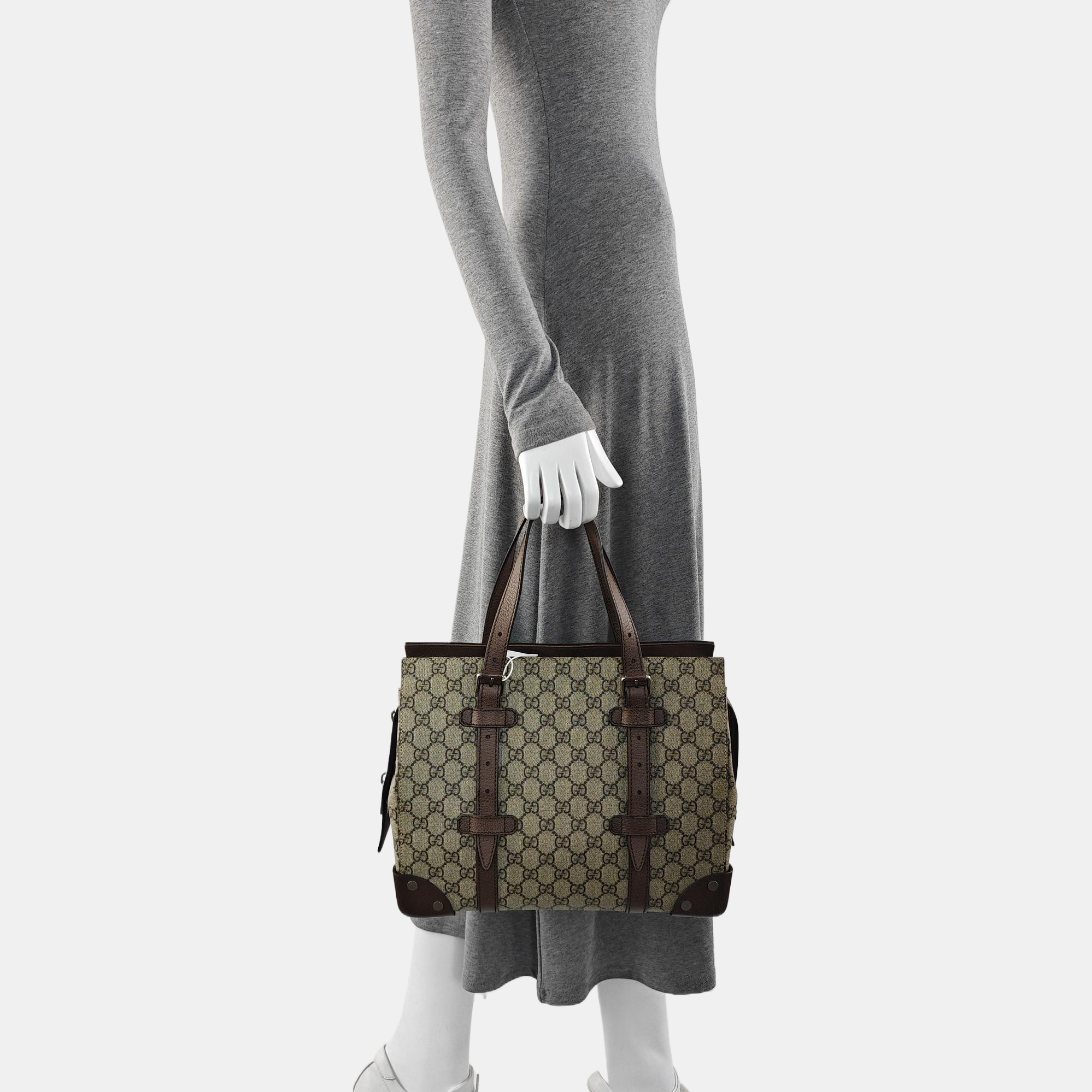 Monogram Coated Canvas Tote Bag Beige