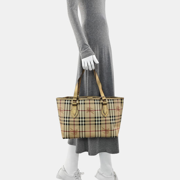 Coated Canvas Tote Bag Beige