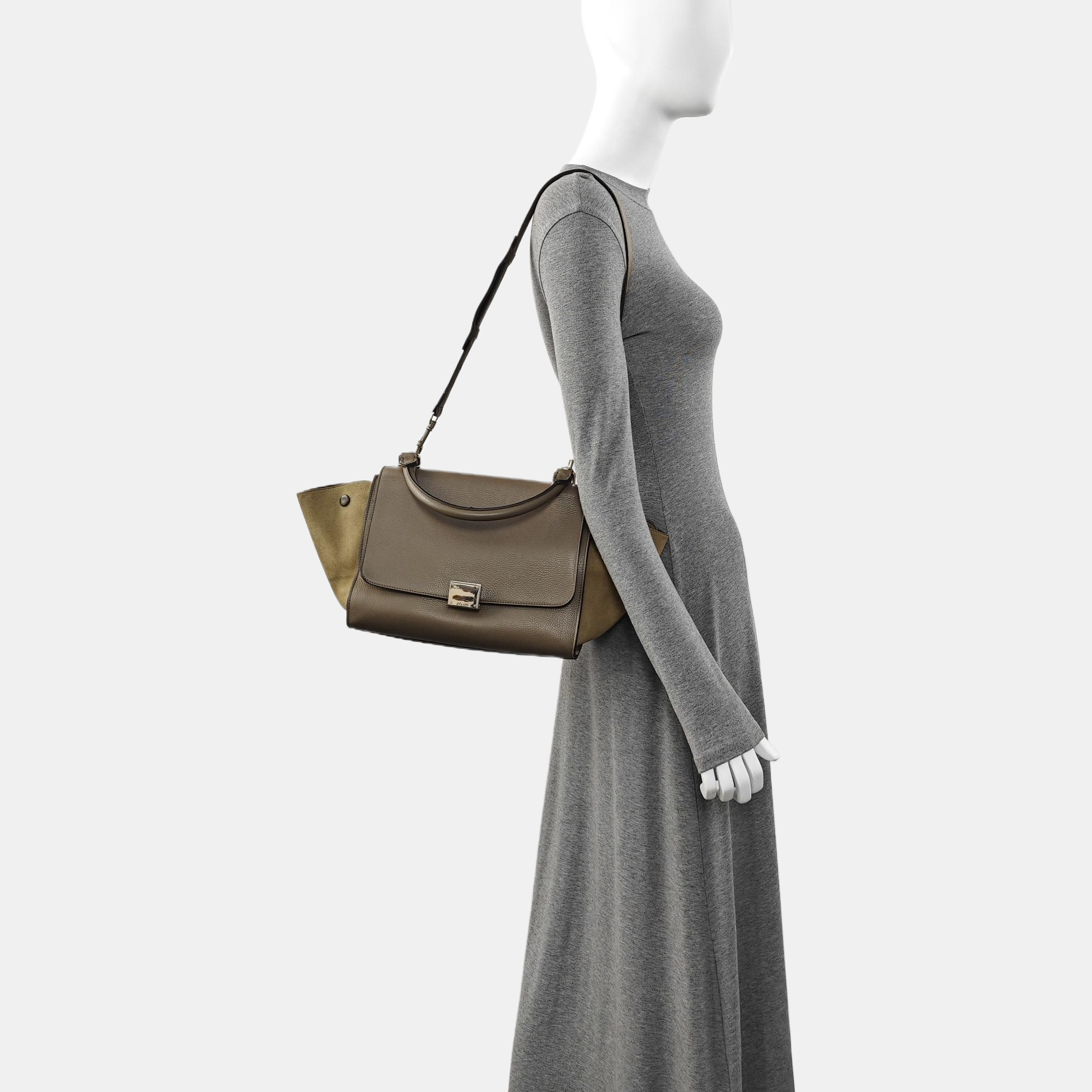 TRAPEZE Small Calfskin Gray