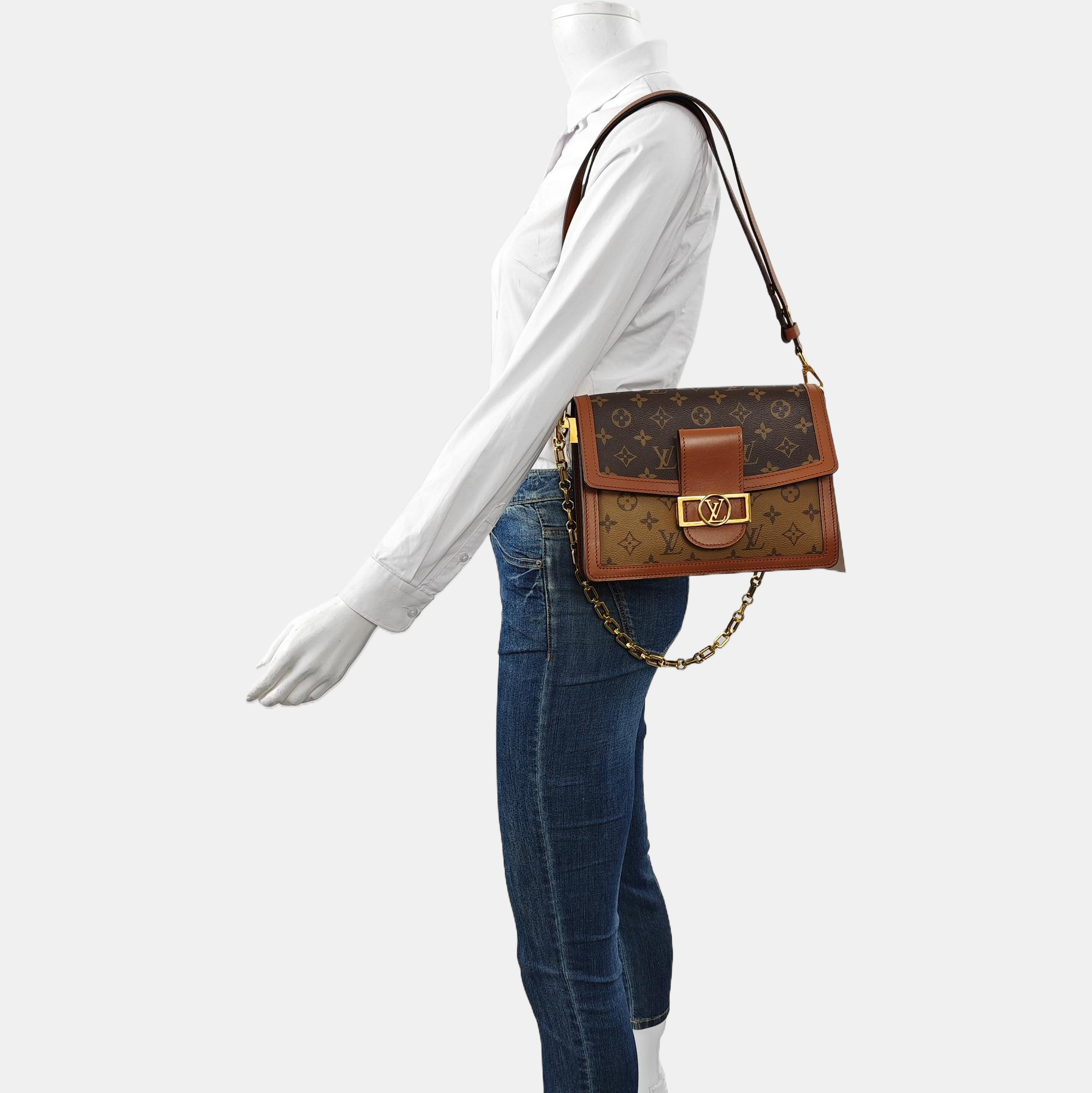 DAUPHINE MM Monogram Coated Canvas Brown