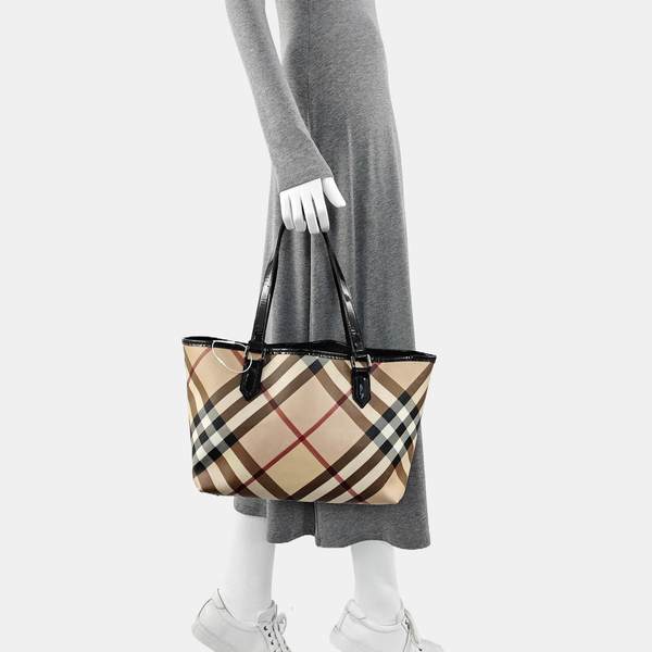 Reversible Bag Medium Coated Canvas Beige