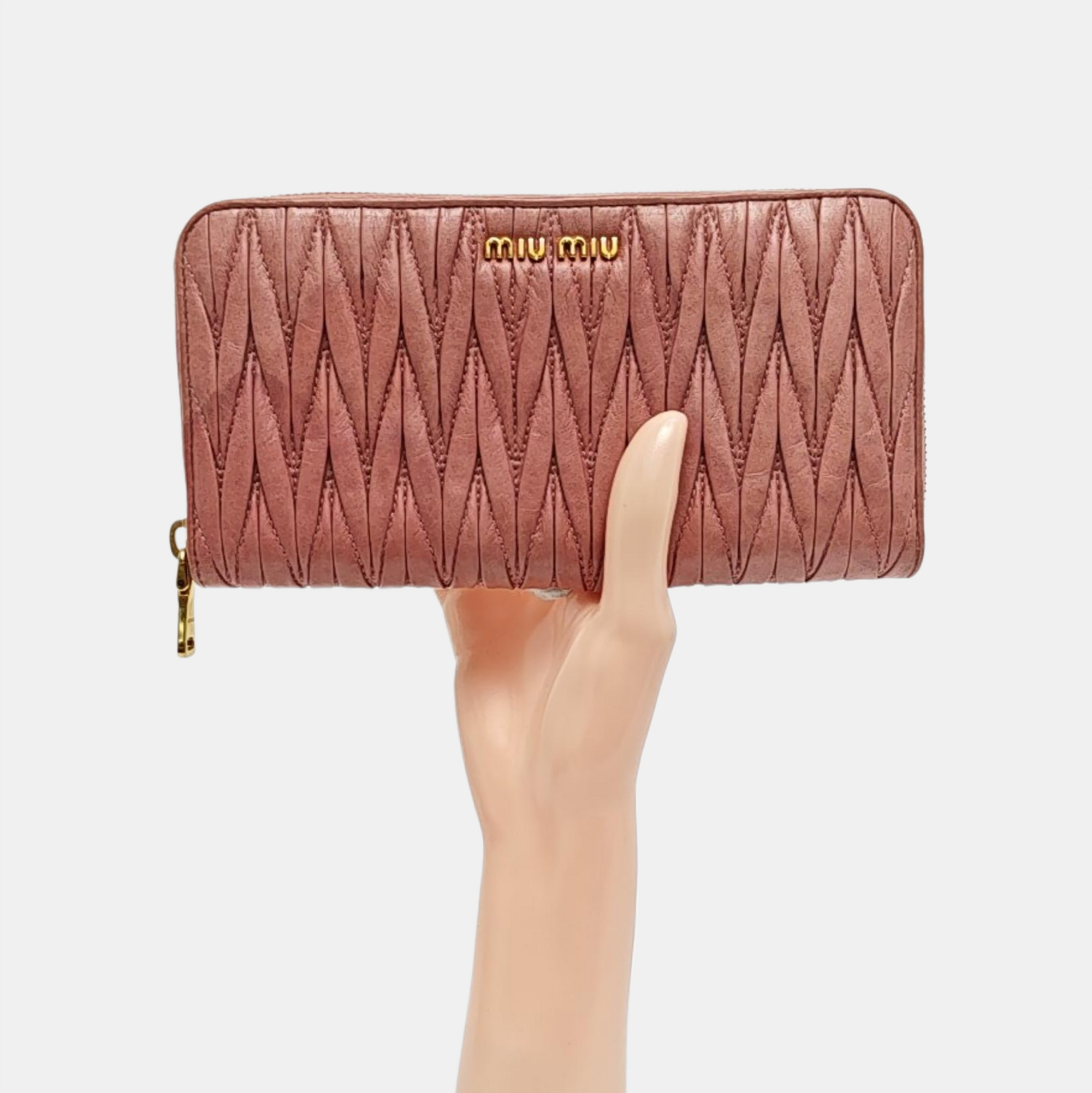 Quilted Lambskin Wallet Pink