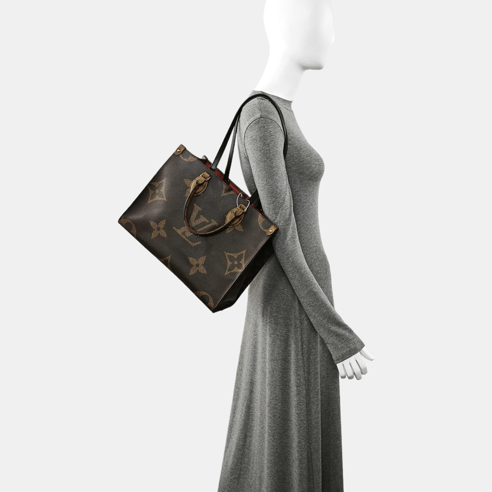 ONTHEGO MM Monogram Coated Canvas Brown