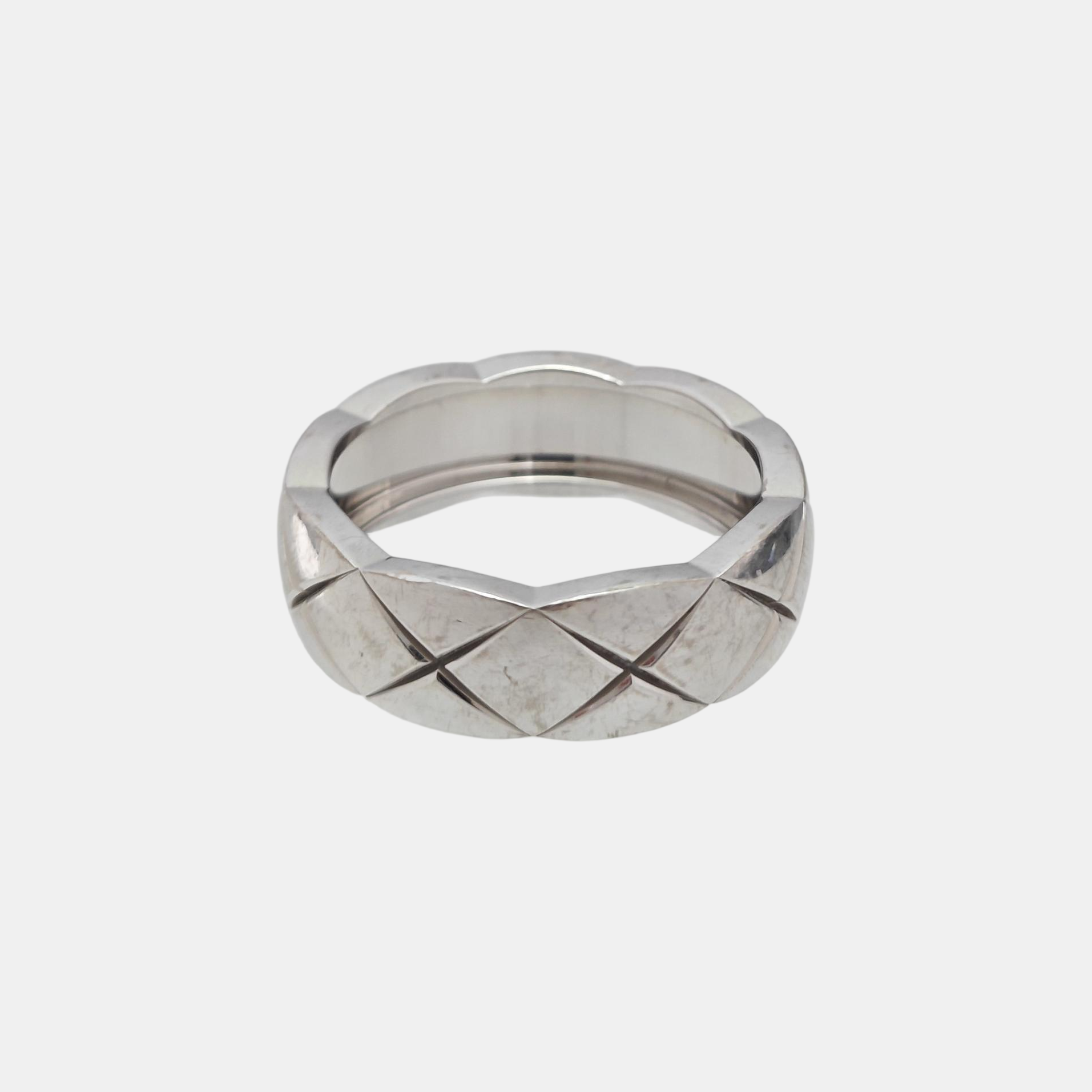 COCOCRUSH 18k White Gold Silver Ring EU 54