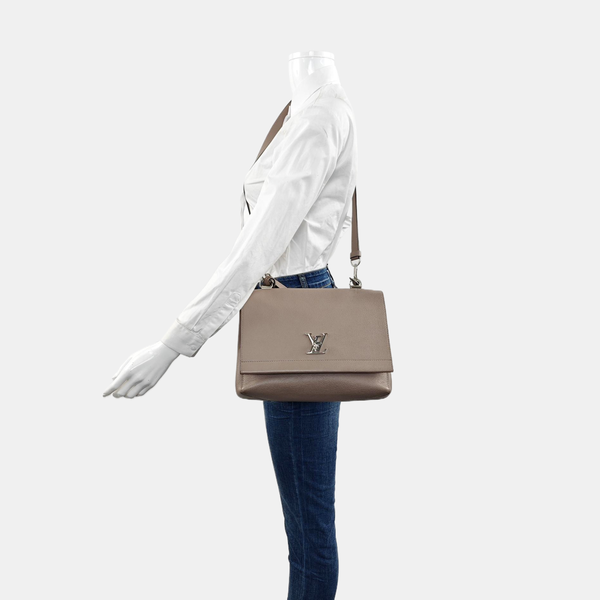 Authenticated pre-owned  LOCKME Calfskin Gray - Shoulder Bag at Looply