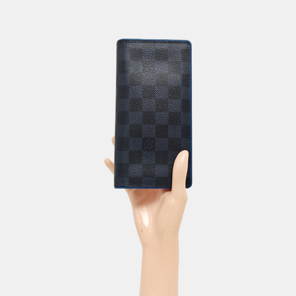 BRAZZA Damier Coated Canvas Blue Wallet