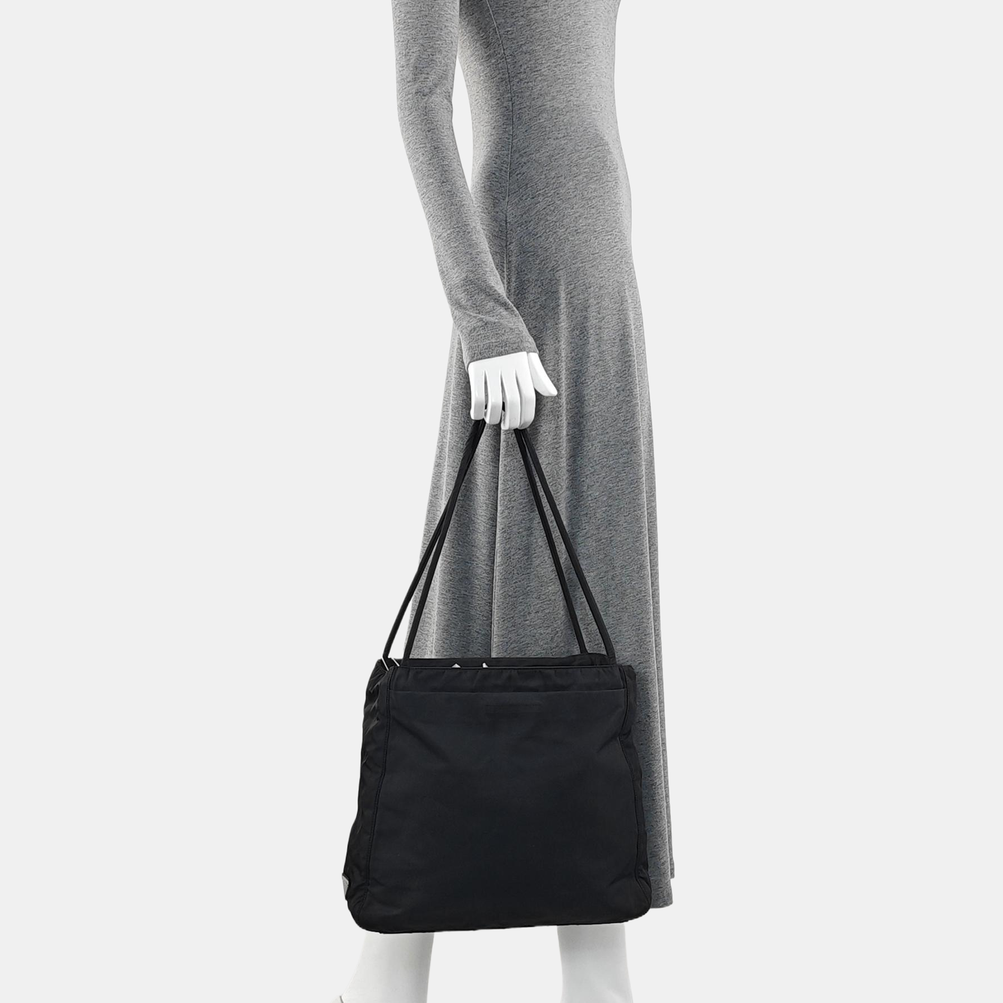 Nylon Shoulder Bag Black