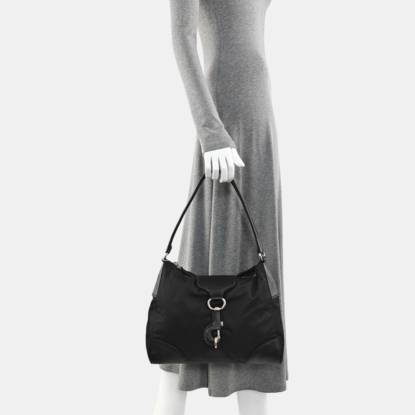Nylon Top Handle Bag Black