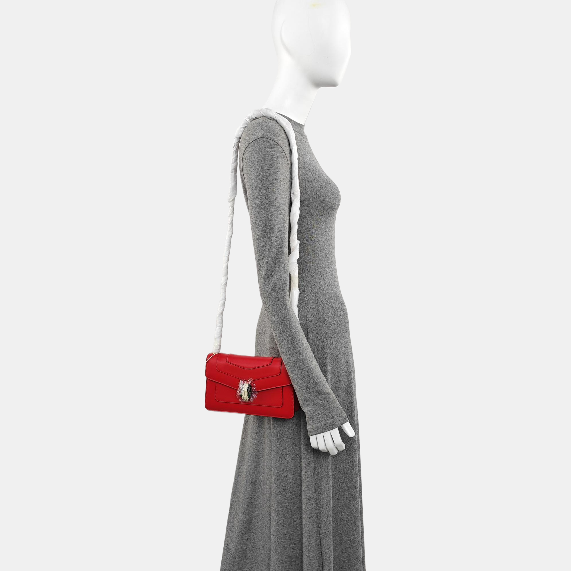 SERPENTI FOREVER Small Calfskin Red