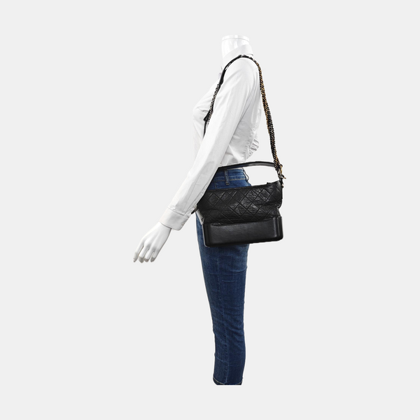 GABRIELLE New Medium Quilted Vintage Calf Black