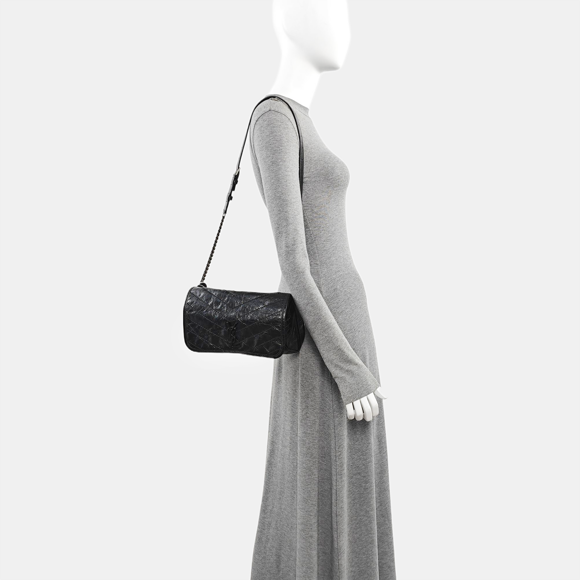 Calfskin Shoulder Bag Black