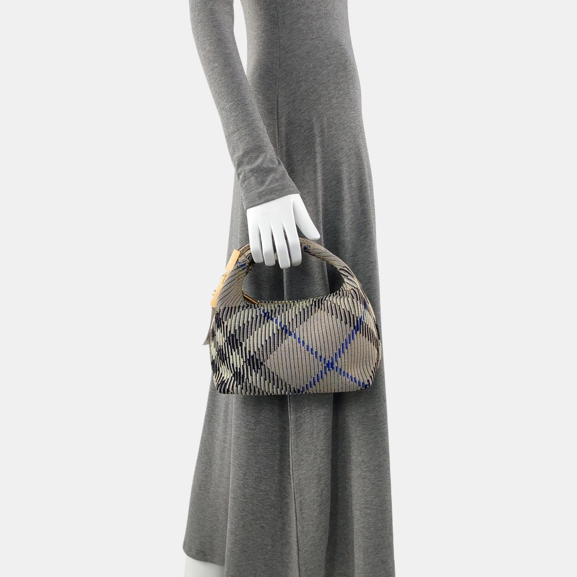 Fabric Top Handle Bag Mini Gray