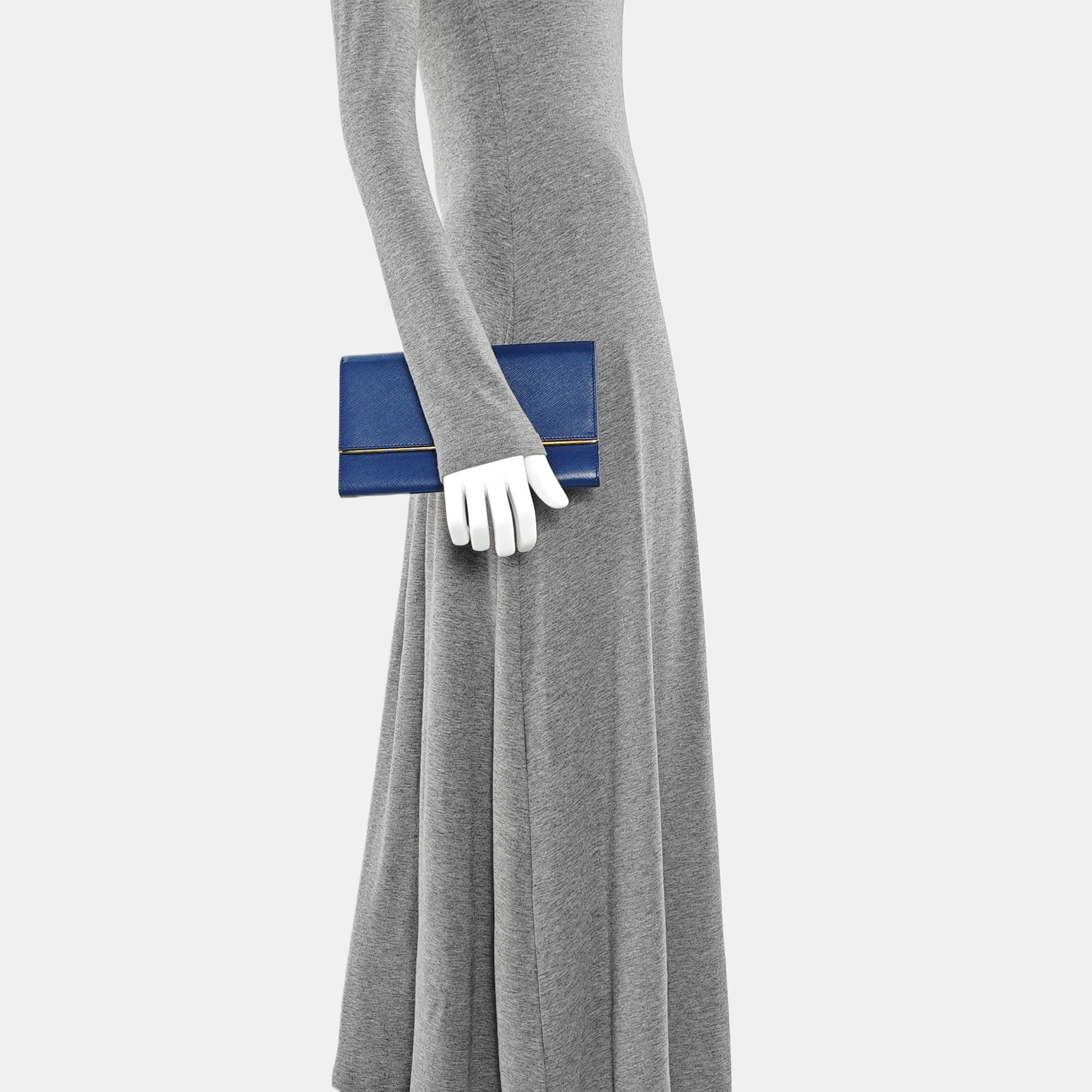 Calfskin Clutch Large Blue