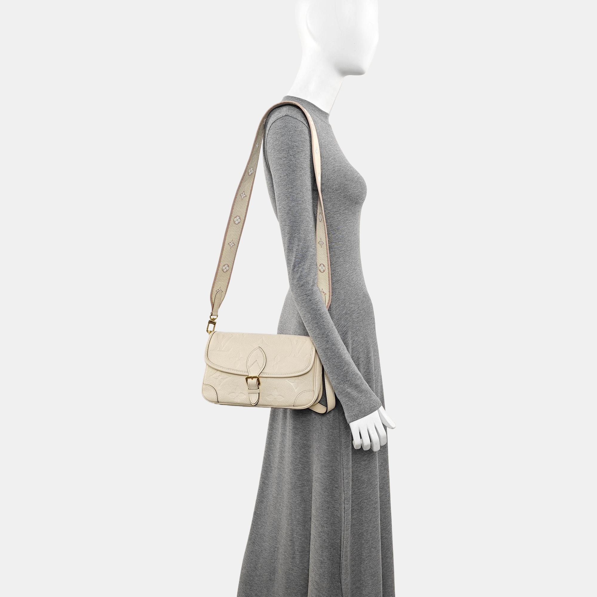 DIANE Monogram Calfskin Beige