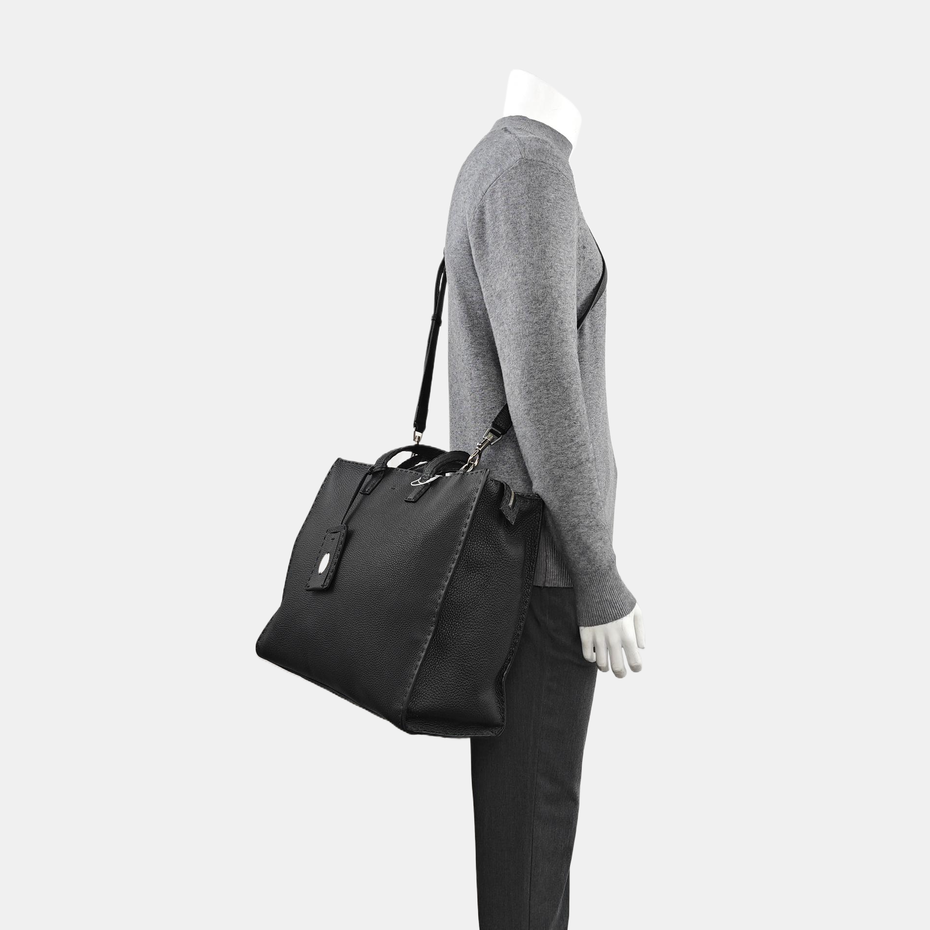 Calfskin Shoulder Bag Black