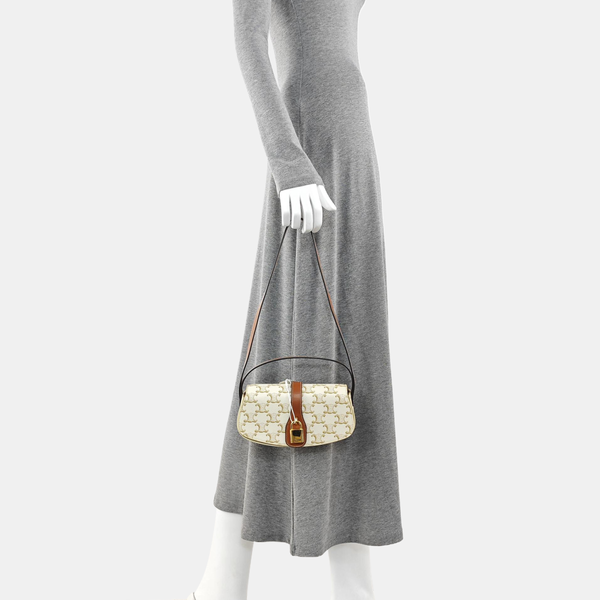 Coated Canvas Shoulder Bag White