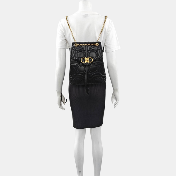 Gancini Quilted Calfskin Black