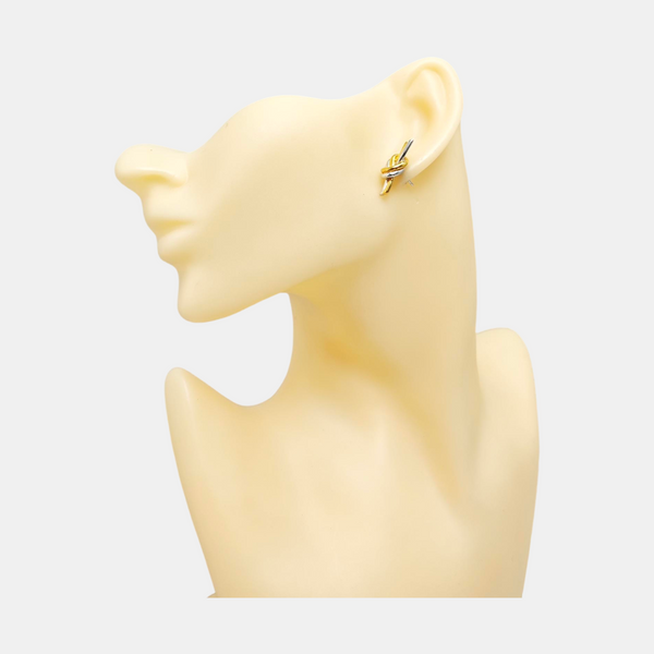 KNOT Brass Gold Stud Earrings