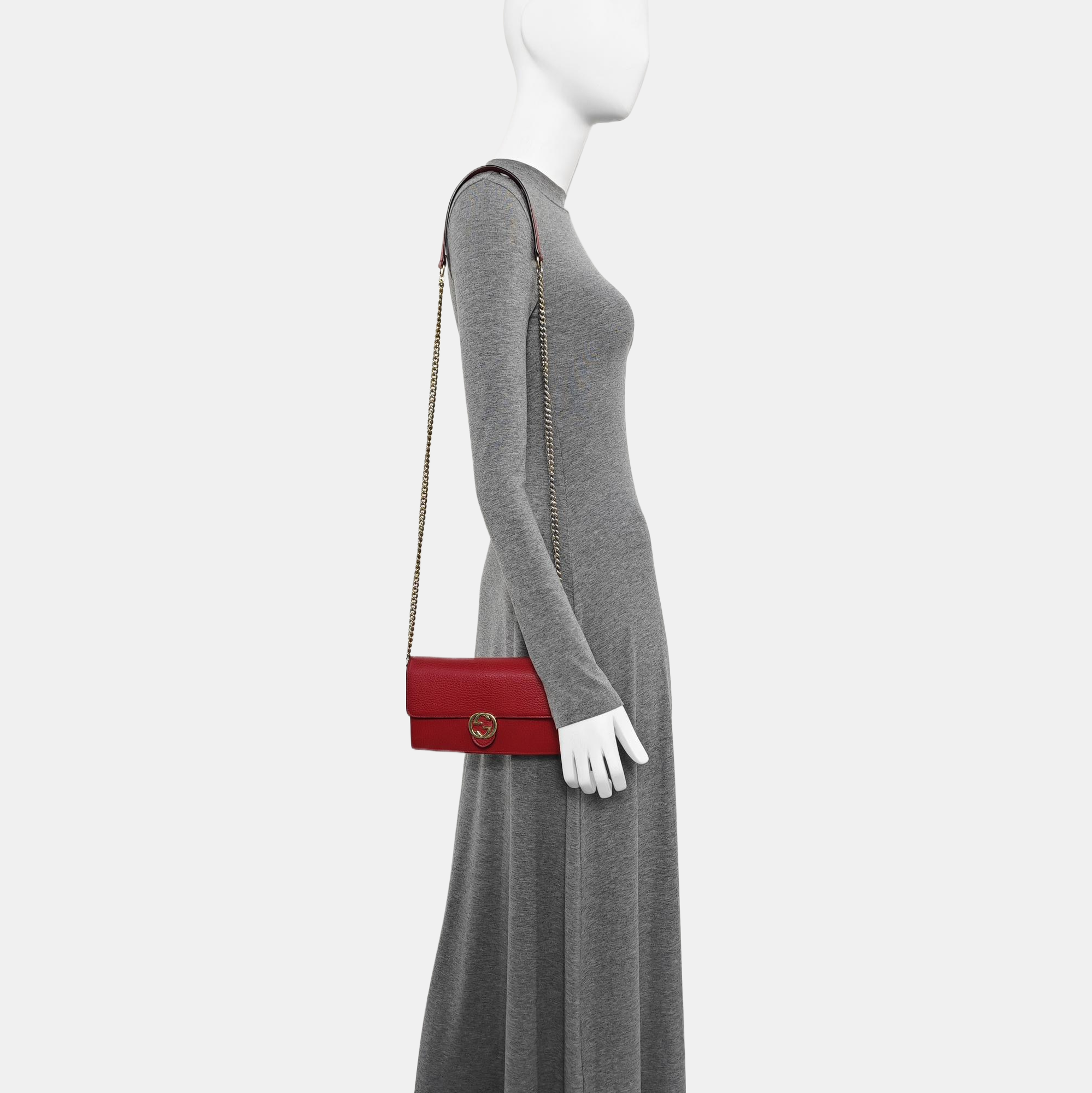 Calfskin Shoulder Bag Red