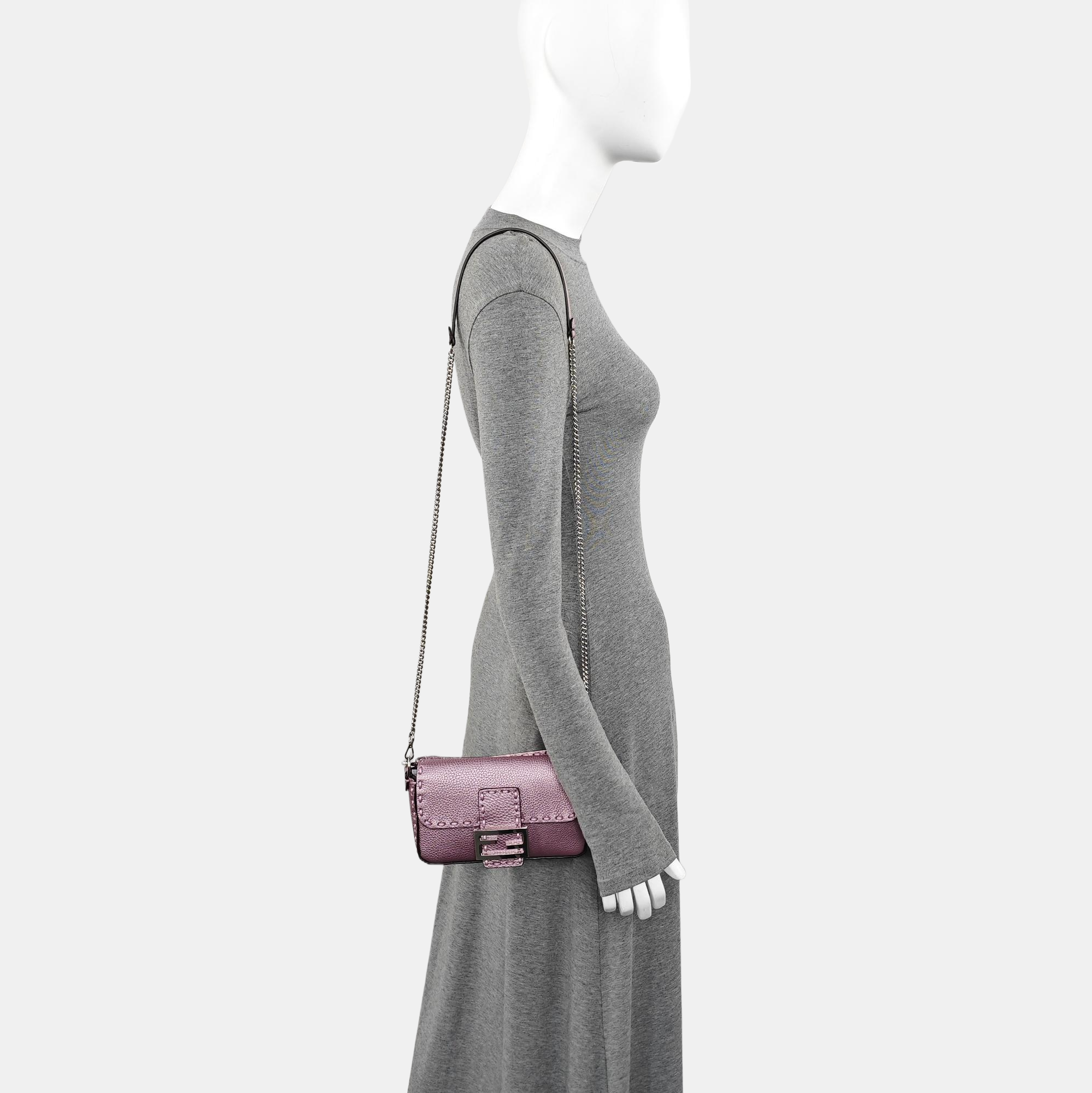 Baguette Mini Calfskin Purple