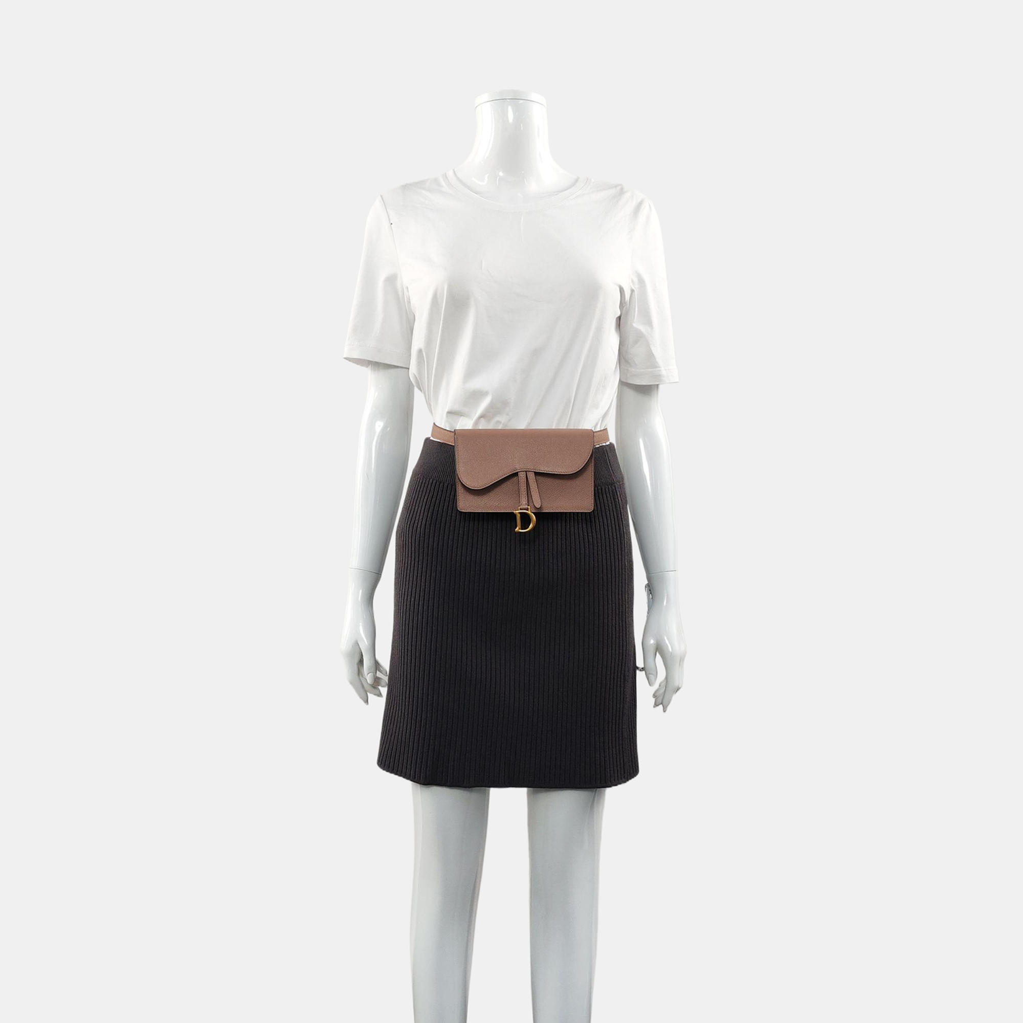 Authenticated pre-owned  Saddle Calfskin Pink - Belt Bag at Looply