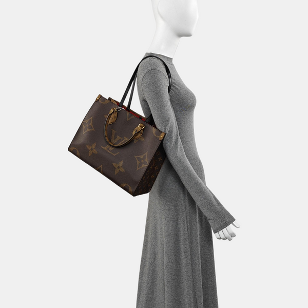 ONTHEGO MM Monogram Coated Canvas Brown